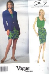 2844 VOGUE GENNY LONGER PANEL JACKET, TOP, SKIRT PATTERN 12 - 14